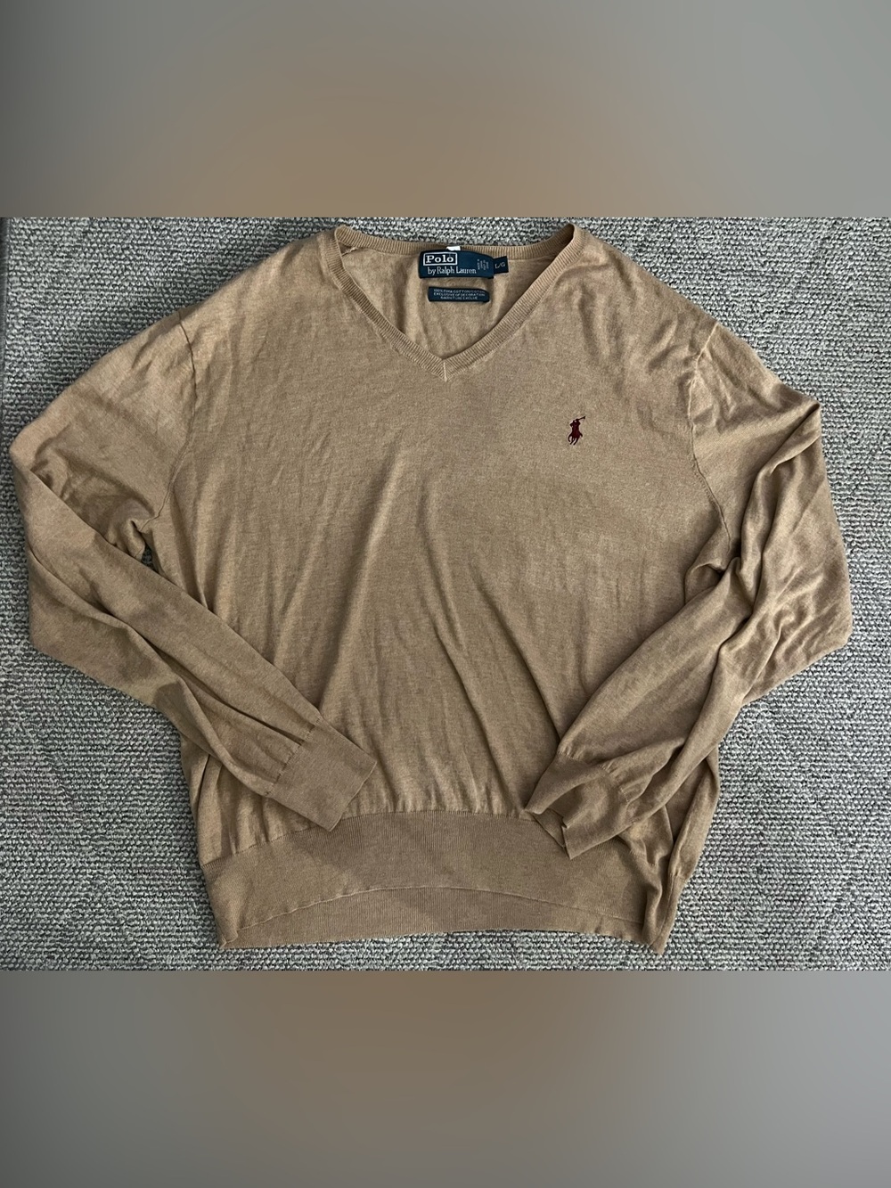 Ralph Lauren Sweater V-Neck Men’s LARGE 100% COTTON